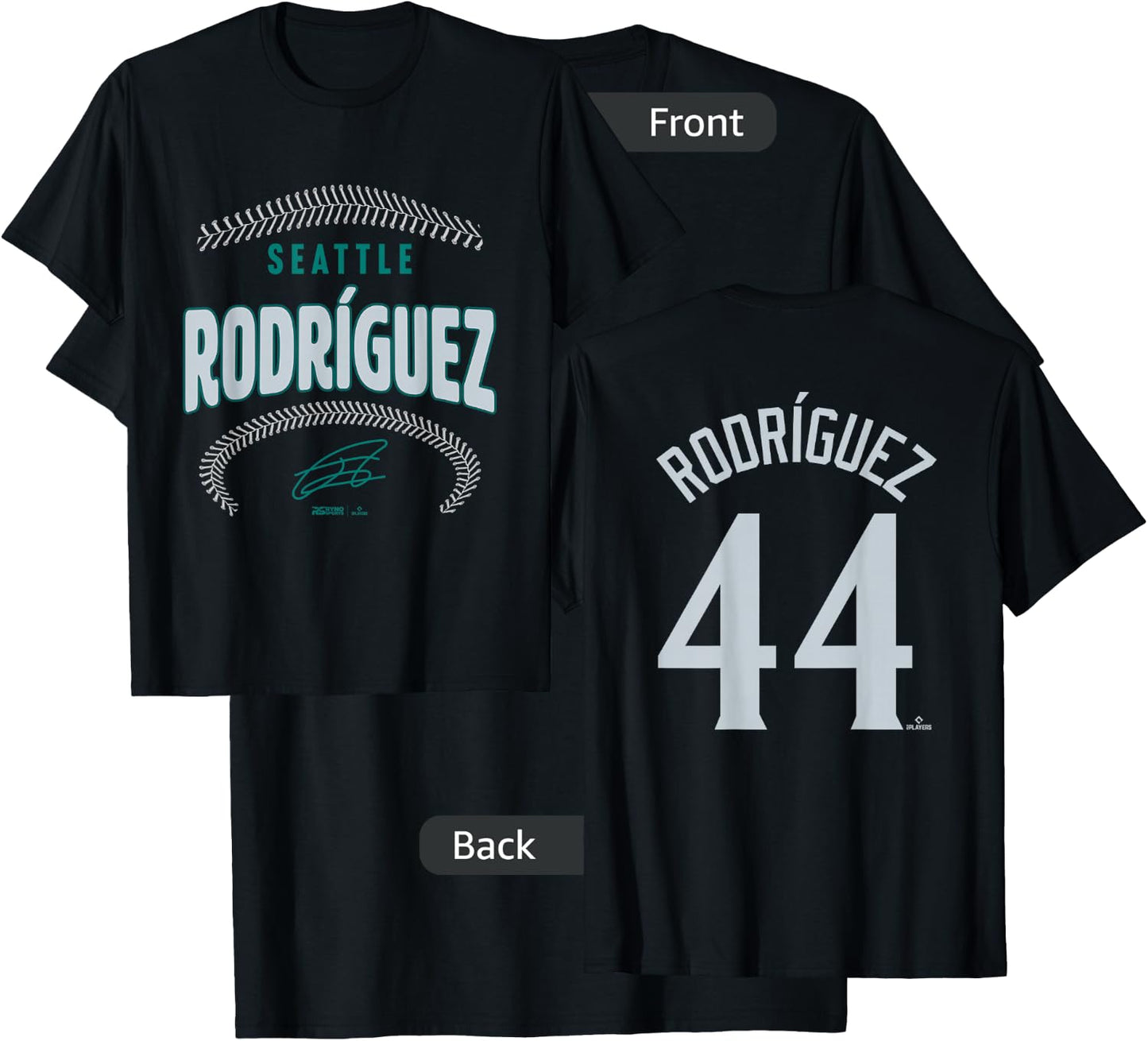 Julio Rodríguez Seattle Baseball Name & Number (Front&Back) T-Shirt - T-Shirt | Black