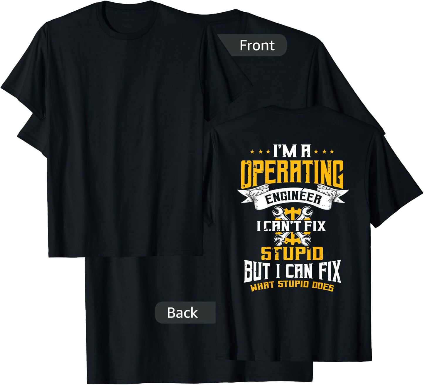 Operating Engineers Design On Back Of Clothing T-Shirt - T-Shirt | Black