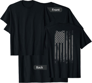 Vintage Patriotic Distressed America USA Flag T-Shirt - T-Shirt | Black