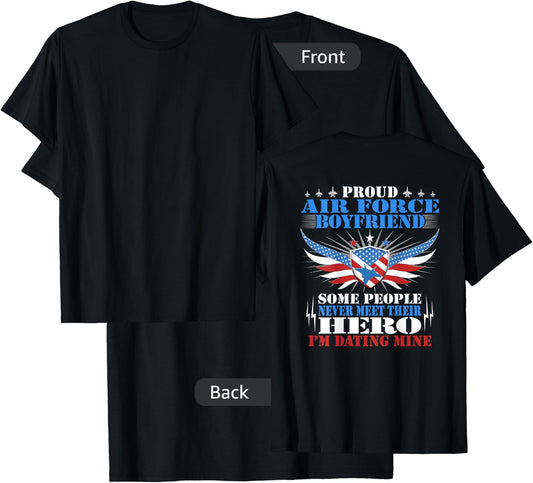 Some Never Meet Their Hero - Proud Air Force Boyfriend Gift T-Shirt - T-Shirt | Black