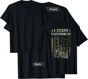 I Study Triggernometry Funny Pro Guns Trigonometry Math Gift T-Shirt - T-Shirt | Black