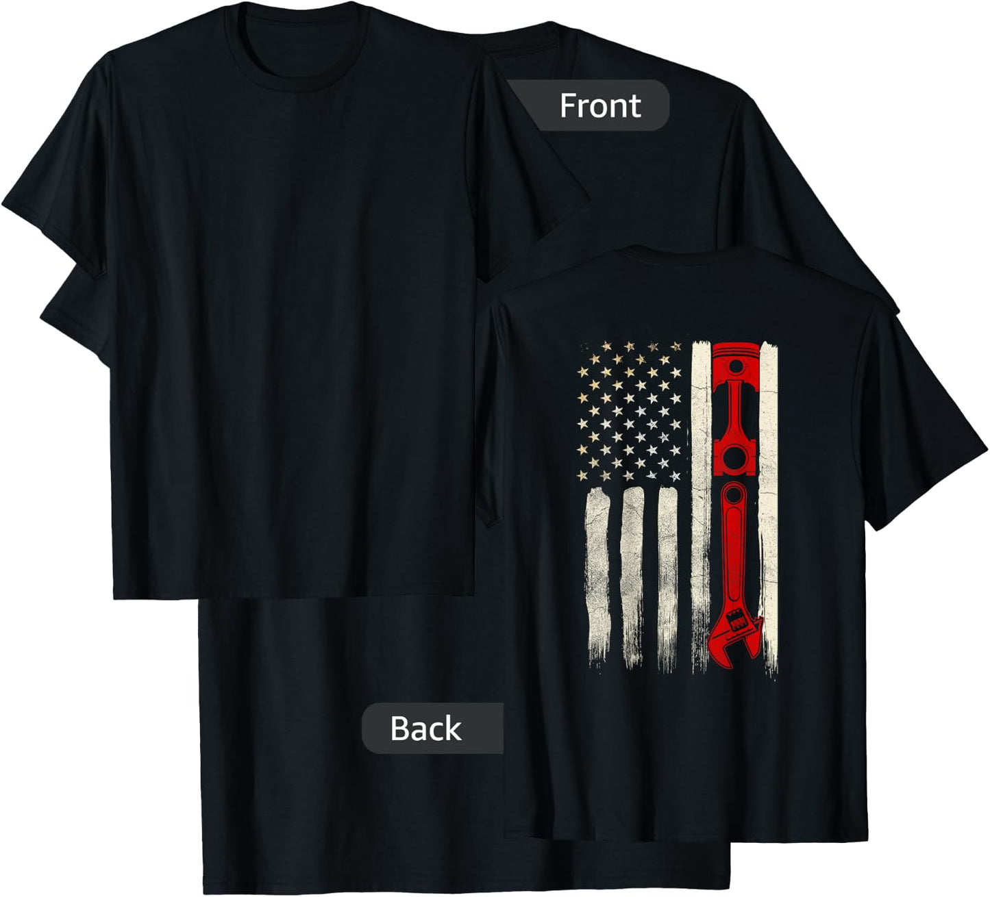 Diesel Mechanic Gifts Design On Back T-Shirt - T-Shirt | Black