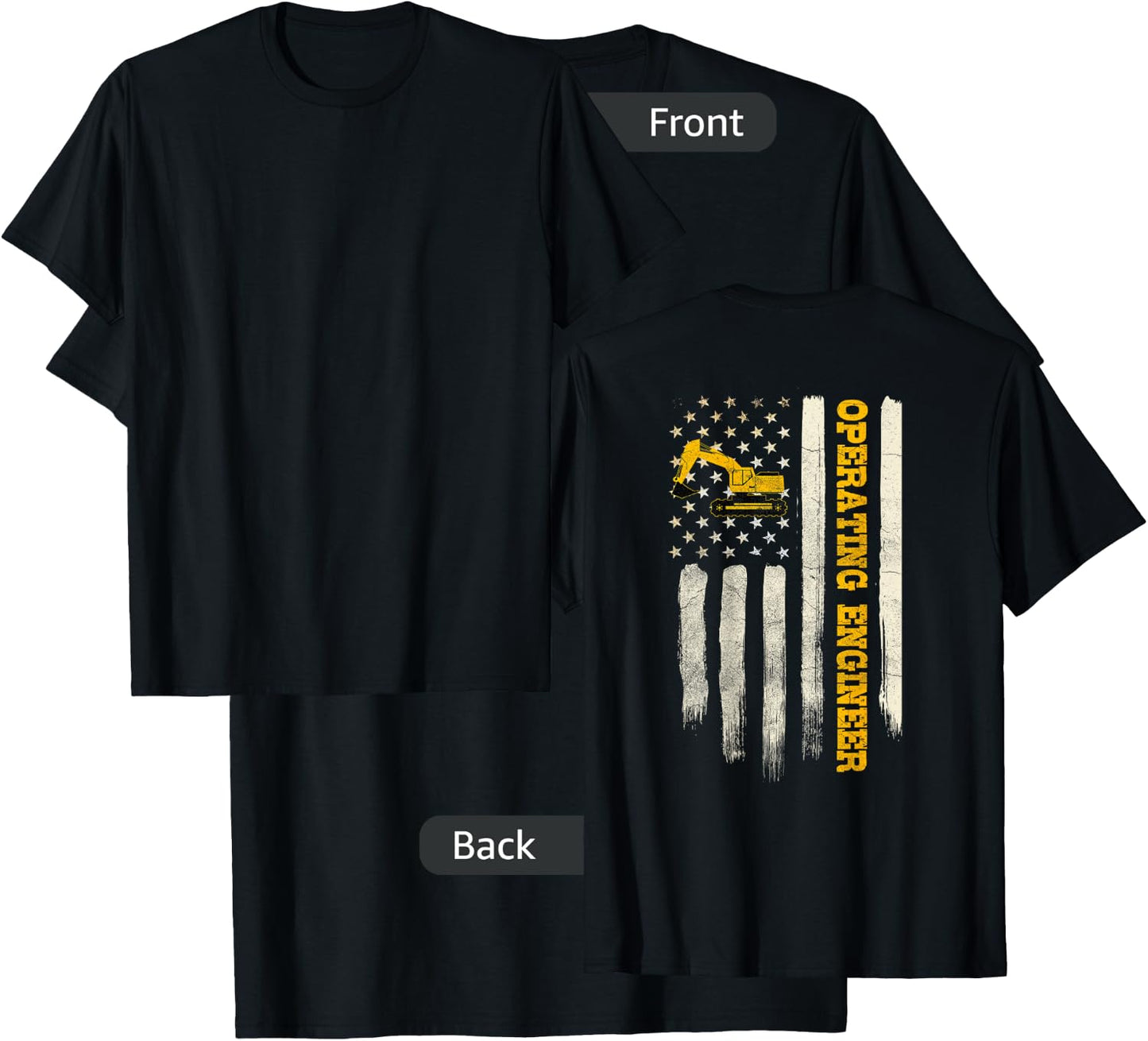 Operating Engineers Design On Back Of Clothing T-Shirt - T-Shirt | Black