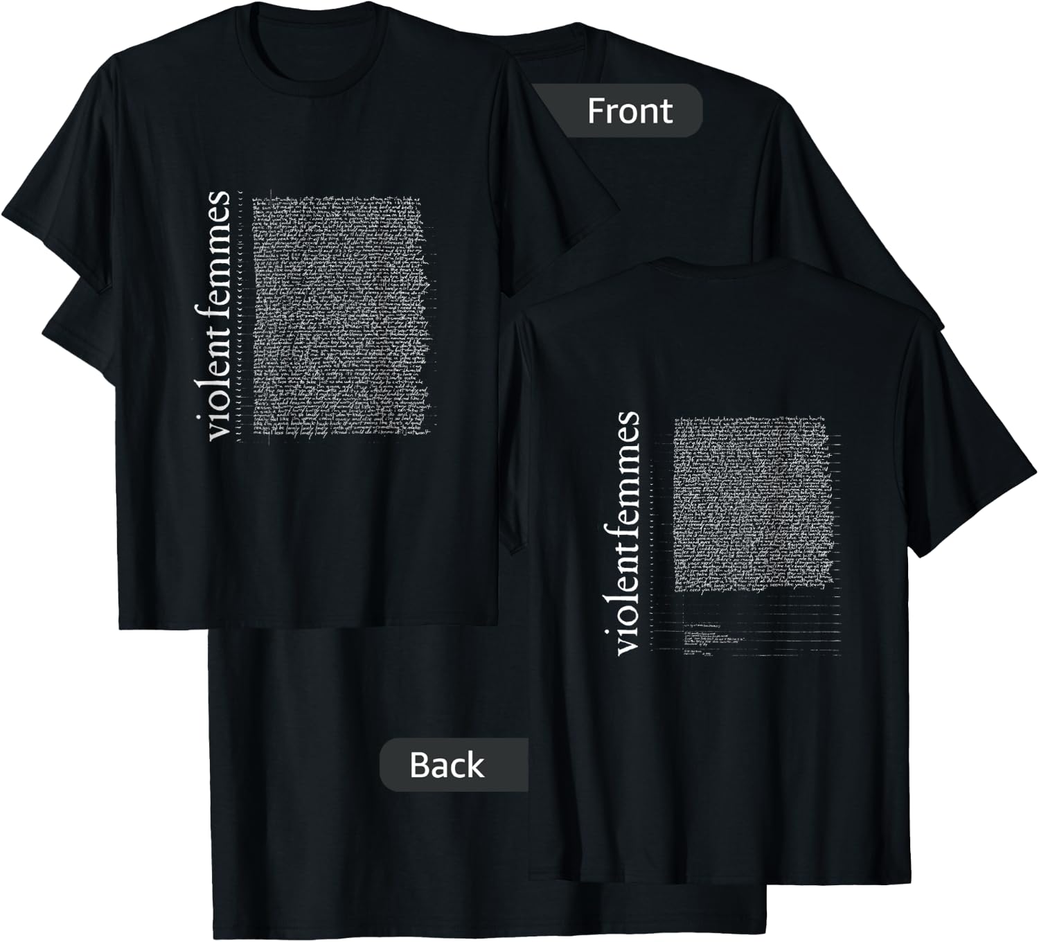 Violent Femmes - Official Merchandise - Self Titled Lyric T-Shirt - T-Shirt | Black