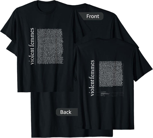 Violent Femmes - Official Merchandise - Self Titled Lyric T-Shirt - T-Shirt | Black