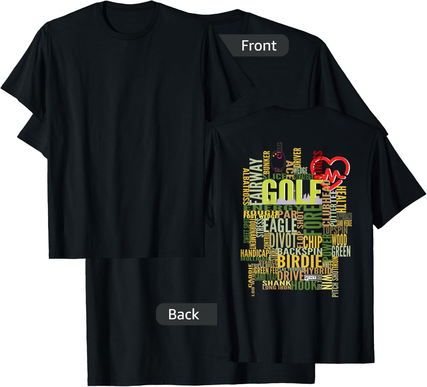 Golf Addict, Golf Lover, Golf Words T-Shirt - T-Shirt | Black