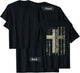 Faith Family Hunting - Funny Hunter Camo USA Flag - ON BACK T-Shirt - T-Shirt | Black