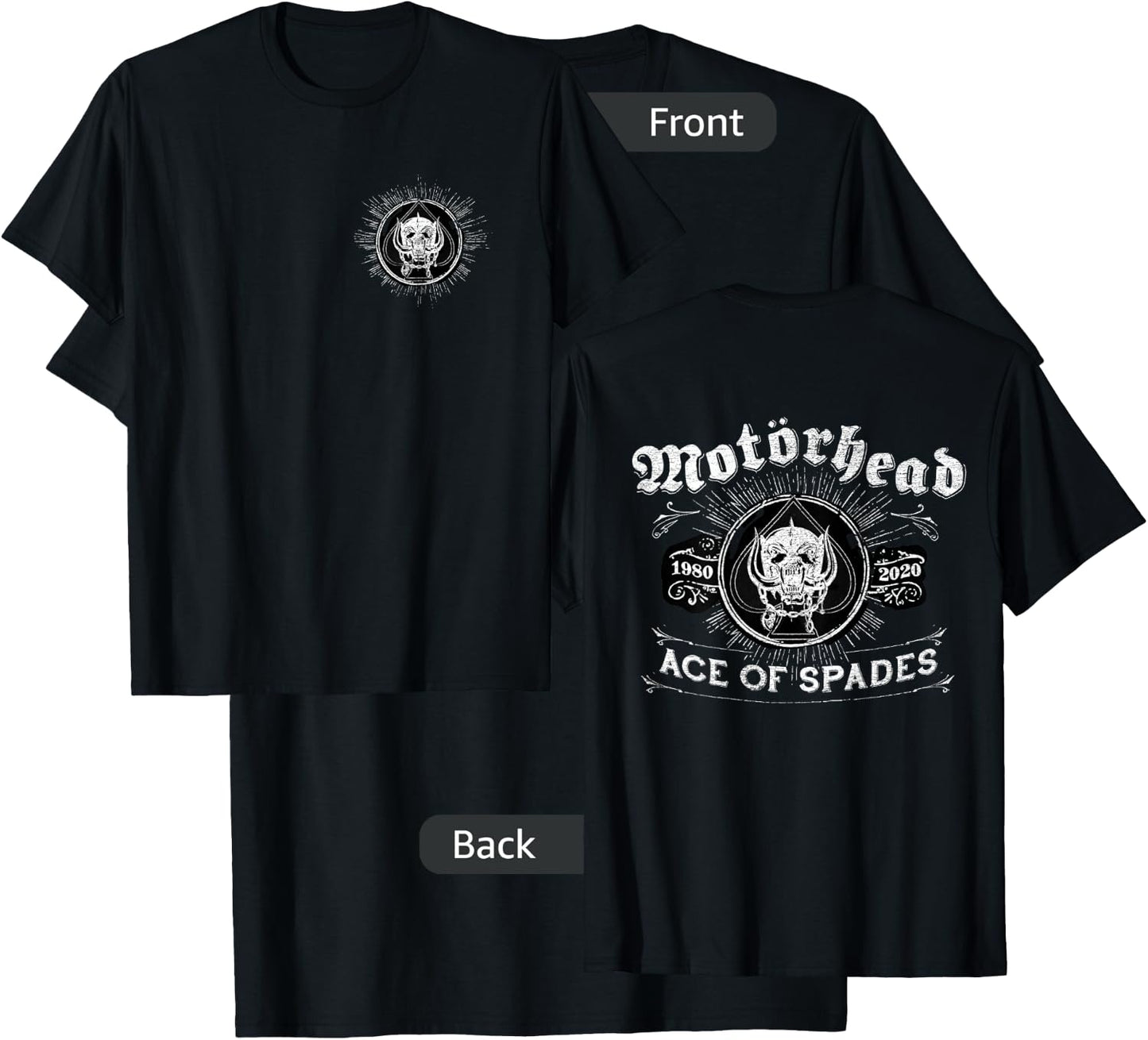 Motörhead - Ace of Spades 40 Year Anniversary T-Shirt - T-Shirt | Black