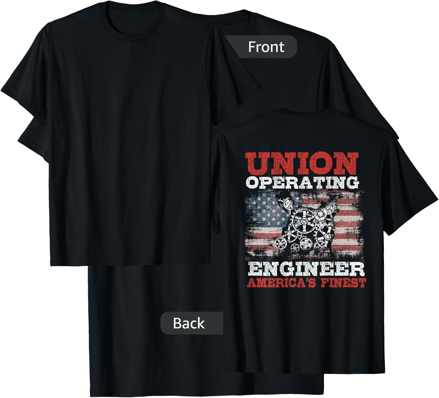 Operating Engineers Design On Back Of Clothing T-Shirt - T-Shirt | Black