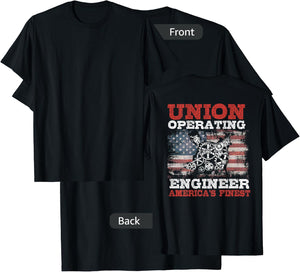 Operating Engineers Design On Back Of Clothing T-Shirt - T-Shirt | Black