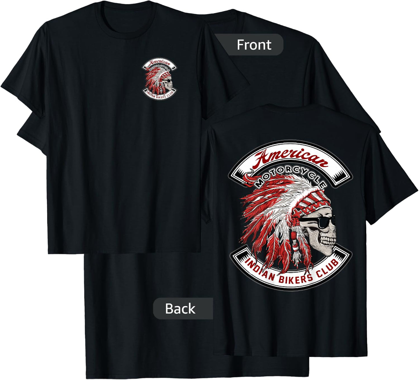 American Motorcycle Indian Bikers Club Motorcycle Biker Bike Small T-Shirt - T-Shirt | Black