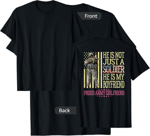 My Boyfriend Is My Soldier Hero - Proud Army Girlfriend Gift T-Shirt - T-Shirt | Black
