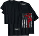 Distressed Patriotic Electric Cable Lineman American Flag T-Shirt - T-Shirt | Black