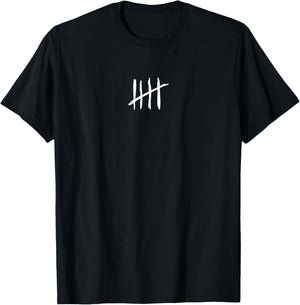 5 Years Done 5th Birthday Old Funny Tally Marks Counting T-Shirt - T-Shirt | Black