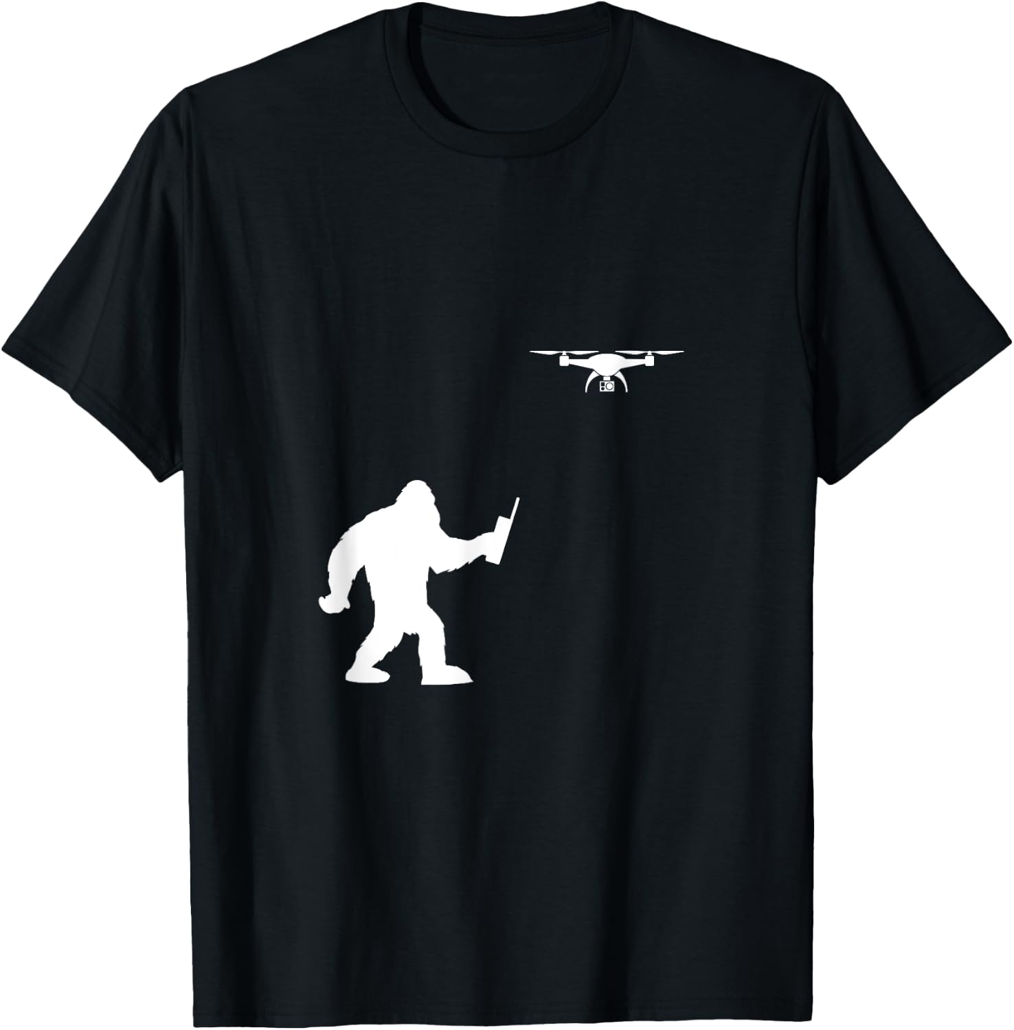Bigfoot Drone Pilot Drone Gift Pilot Flying T-Shirt - T-Shirt | Black