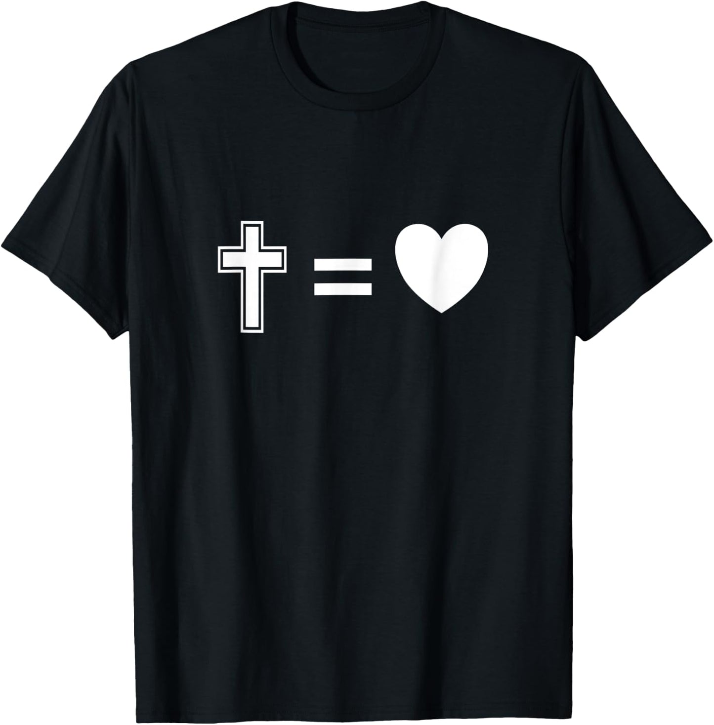 Christian Religious Faith Cross Equals Love T-Shirt - T-Shirt | Black