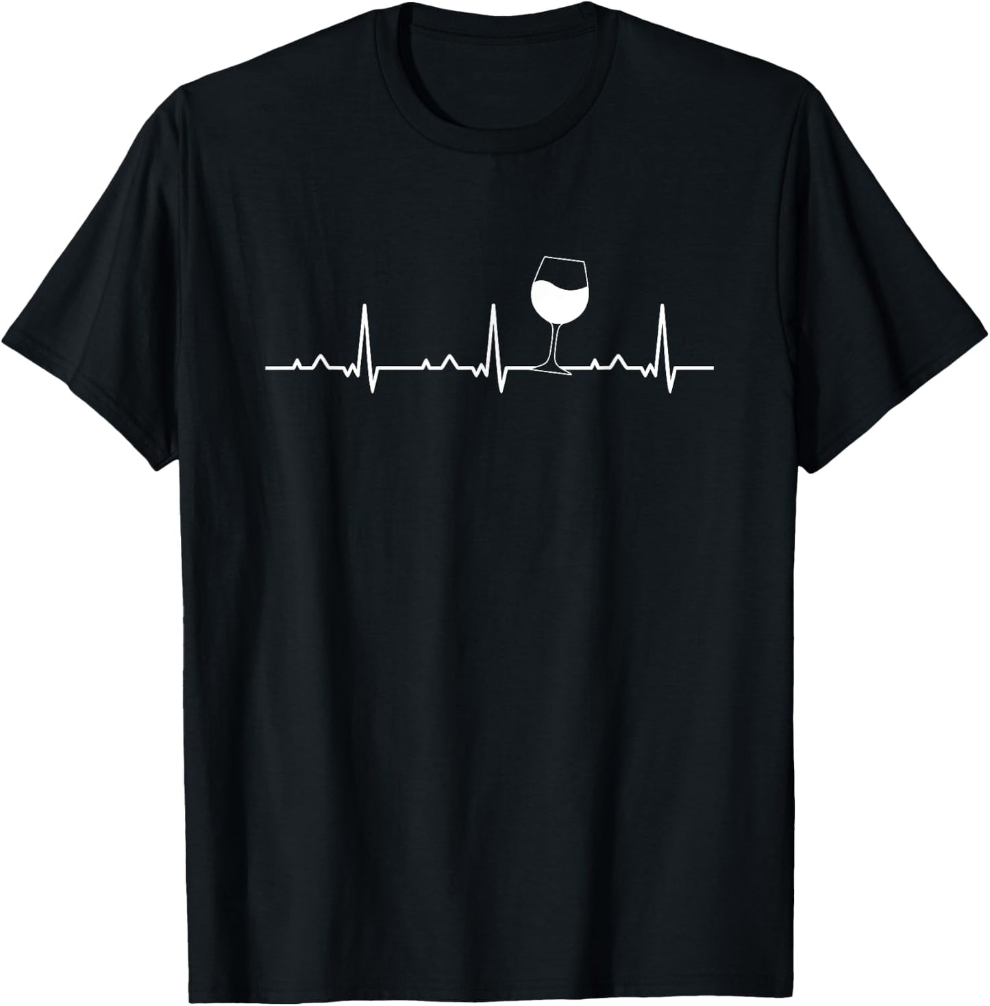 Heartbeat EKG Wine Drinking Team Tasting Wining Vino Cork T-Shirt - T-Shirt | Black