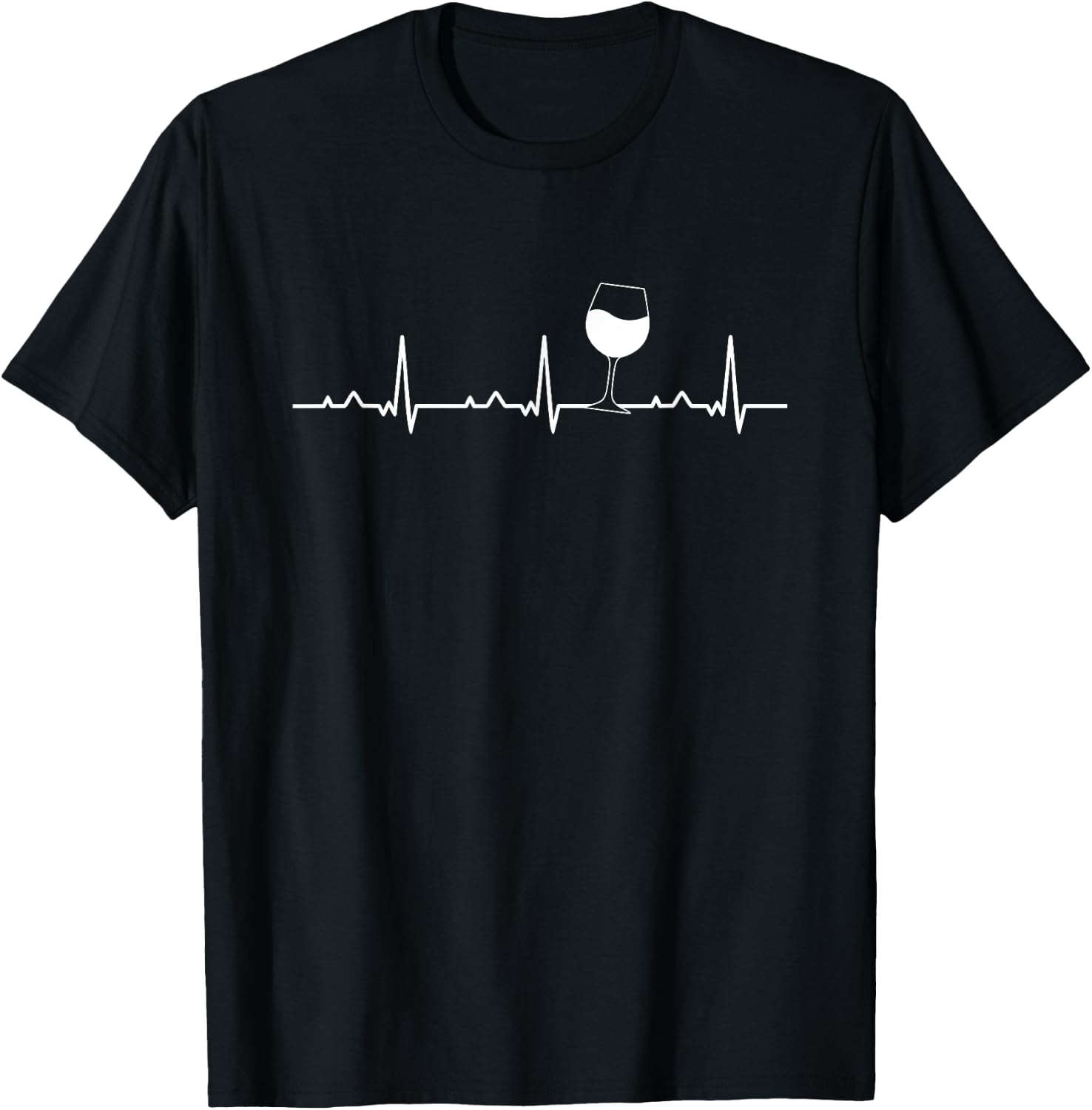 Heartbeat EKG Wine Drinking Team Tasting Wining Vino Cork T-Shirt - T-Shirt | Black