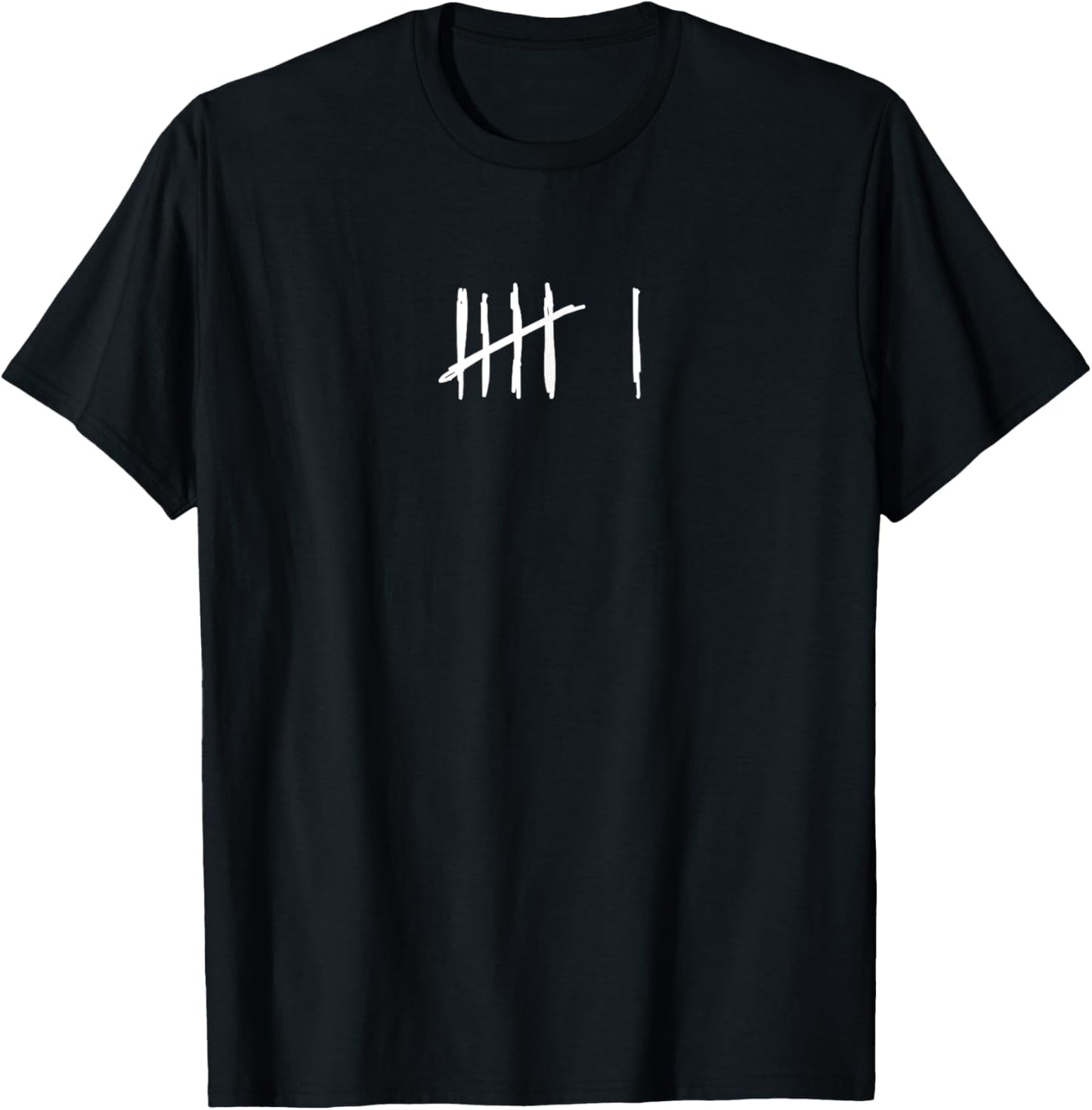 6 Years Done 6th Birthday Old Funny Tally Marks Counting T-Shirt - T-Shirt | Black
