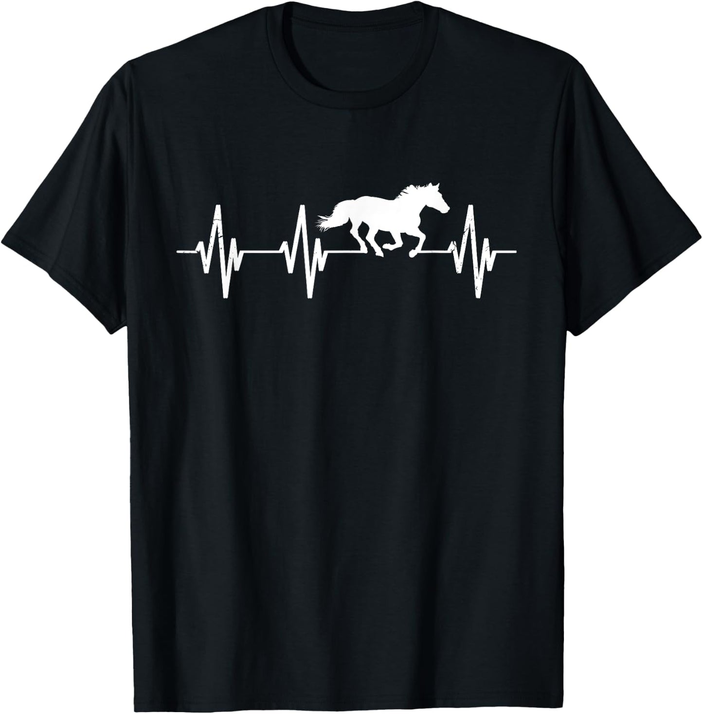 Horse heart line pulse rate equestrian gift horse T-Shirt - T-Shirt | Black