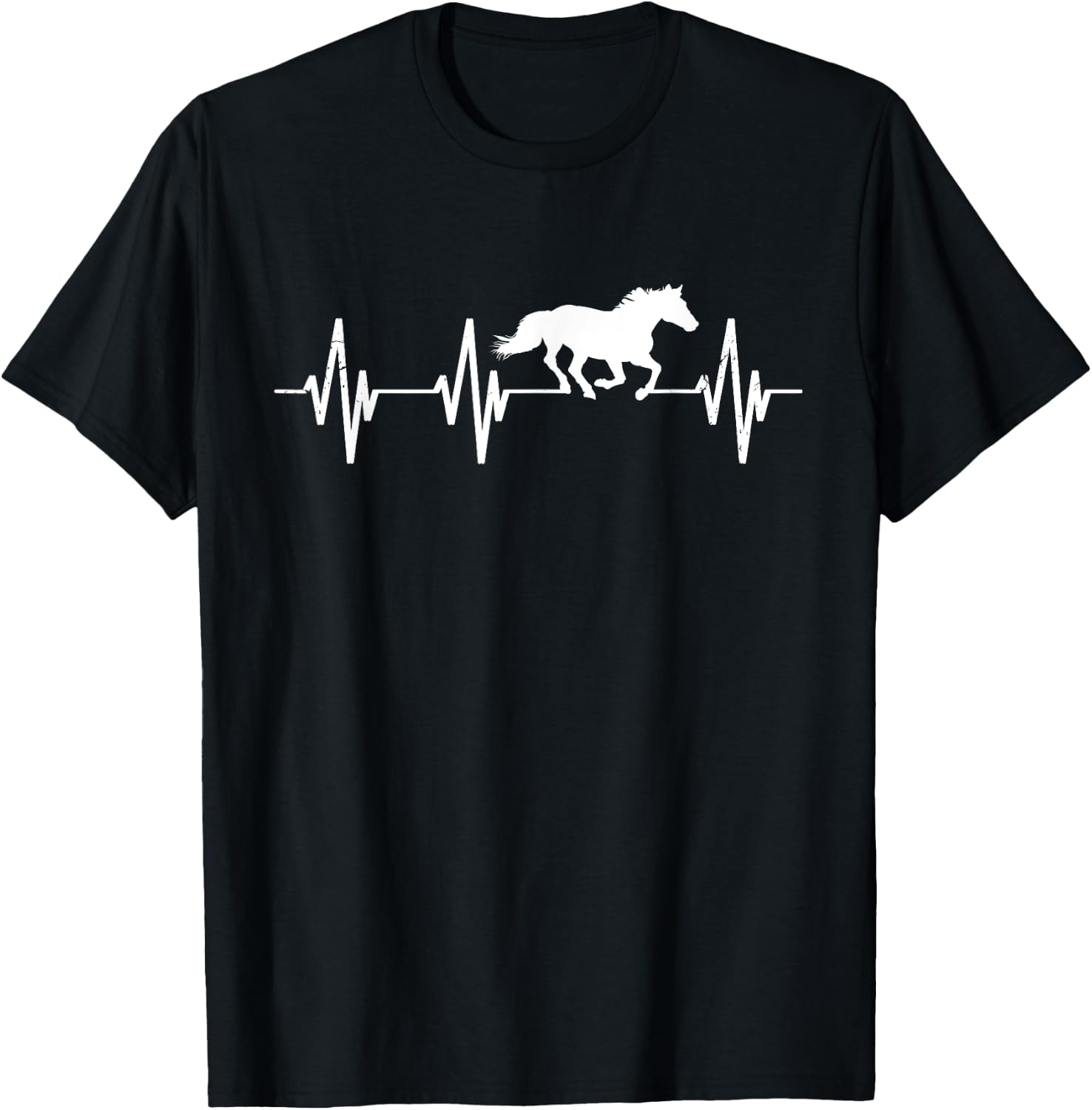 Horse heart line pulse rate equestrian gift horse T-Shirt - T-Shirt | Black