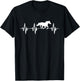 Horse heart line pulse rate equestrian gift horse T-Shirt - T-Shirt | Black