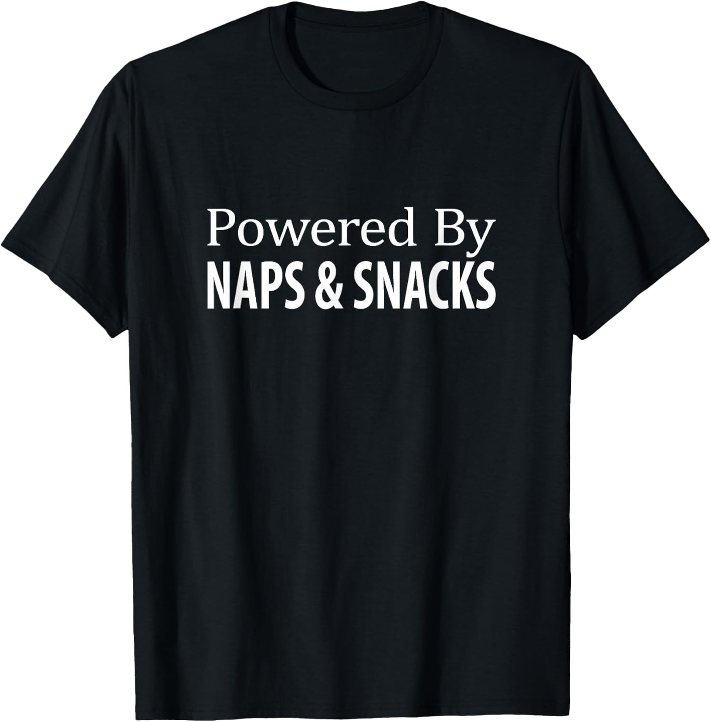 Powered By Naps & Snacks T-Shirt - T-Shirt | Black