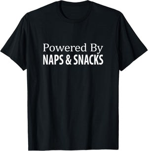 Powered By Naps & Snacks T-Shirt - T-Shirt | Black
