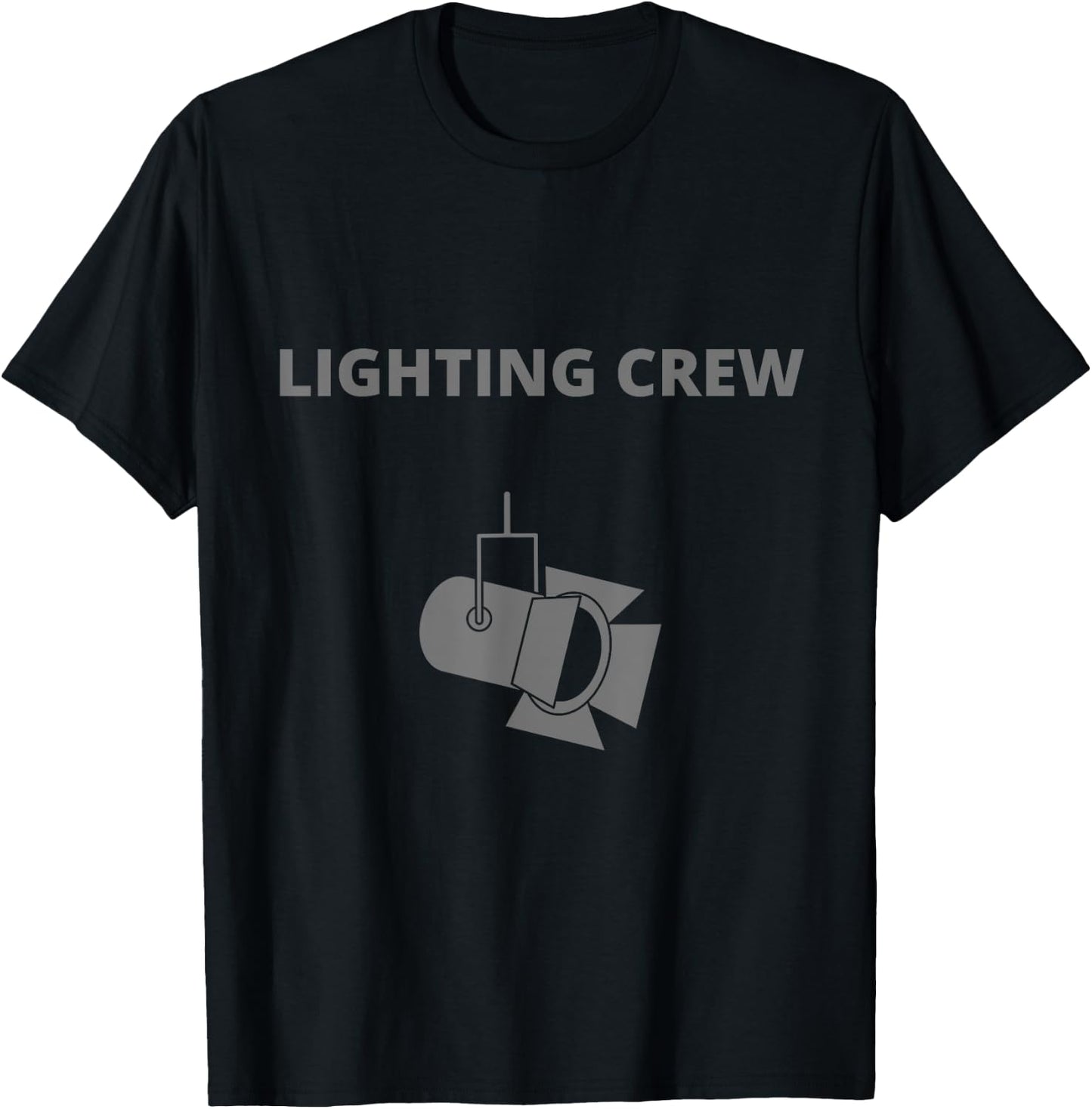 LIGHTING CREW w/ Light, Low Visibility Gray Ink, Front Print T-Shirt - T-Shirt | Black