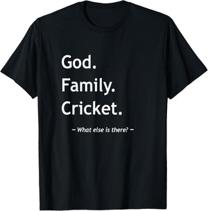 Christian Faith Jesus Christianity God Family Sport Cricket T-Shirt - T-Shirt | Black