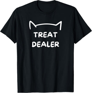 Cat Treat Dealer Funny Humor Cat Dad Cat Treats Cat Lover Women T-Shirt - T-Shirt | Black
