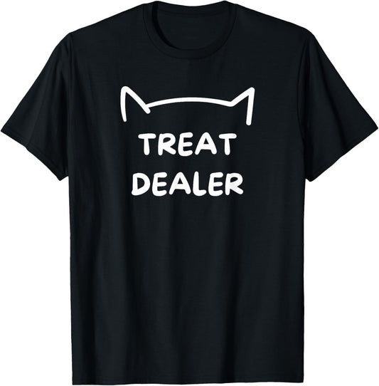 Cat Treat Dealer Funny Humor Cat Dad Cat Treats Cat Lover Women T-Shirt - T-Shirt | Black