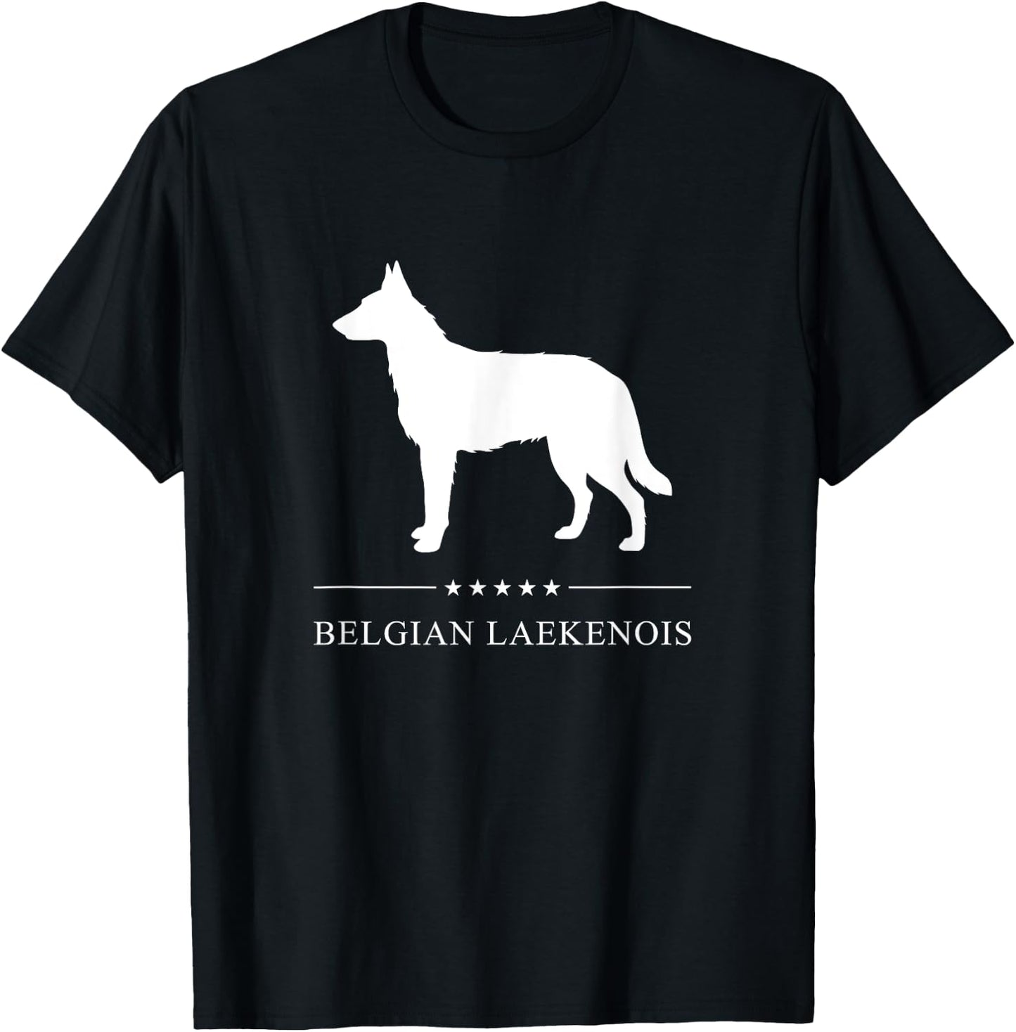 Belgian Laekenois Dog White Silhouette T-Shirt - T-Shirt | Black