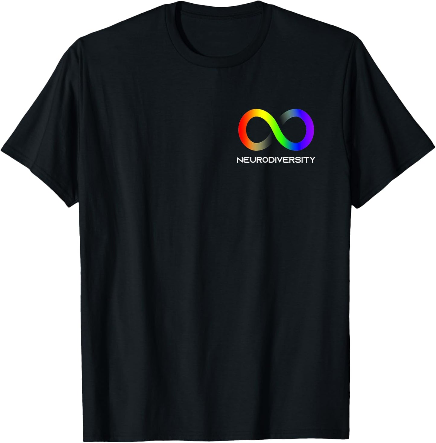Embrace Neurodiversity Autism ADHD ASD Infinity Rainbow T-Shirt - T-Shirt | Black