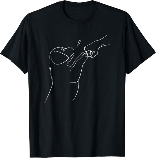 Dog Fist Bump, Dog And People Punch Hand, Dog's Paw, Dog Man T-Shirt - T-Shirt | Black