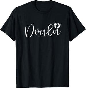 Cute Doula with Baby Feet T-Shirt - T-Shirt | Black