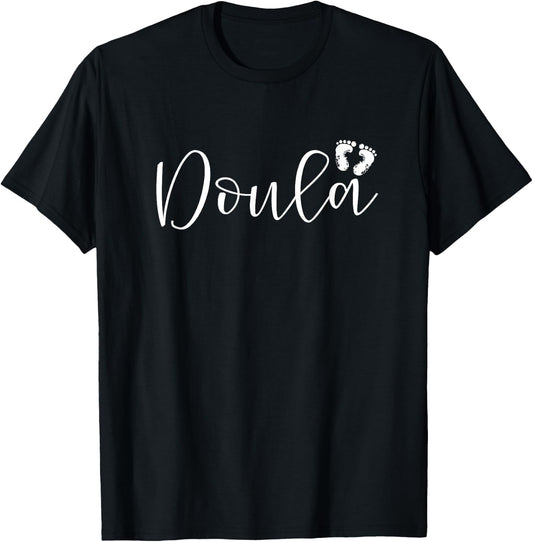 Cute Doula with Baby Feet T-Shirt - T-Shirt | Black