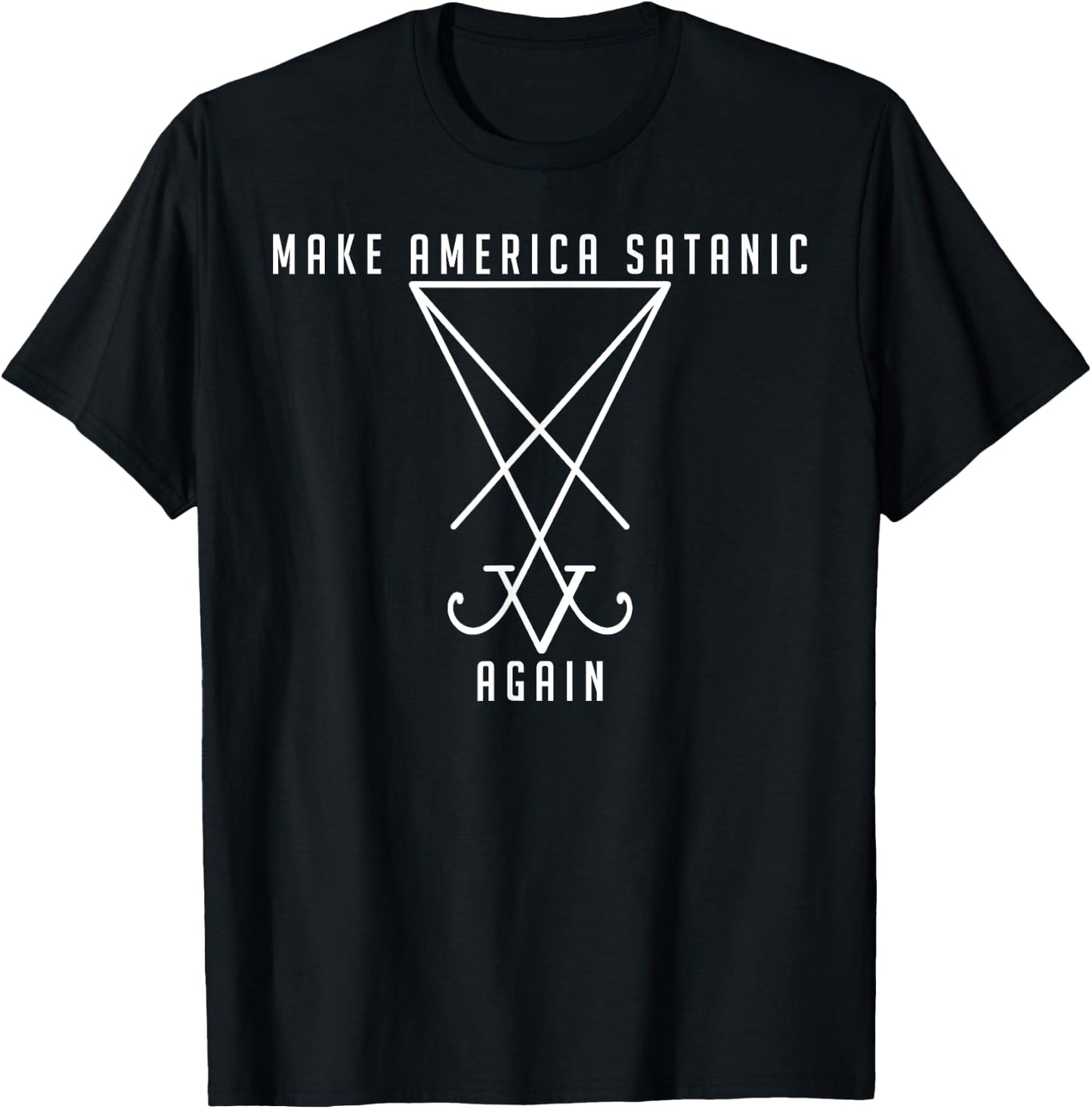 Make America Satanic Great Again Sigil Of Lucifer T-Shirt - T-Shirt | Black