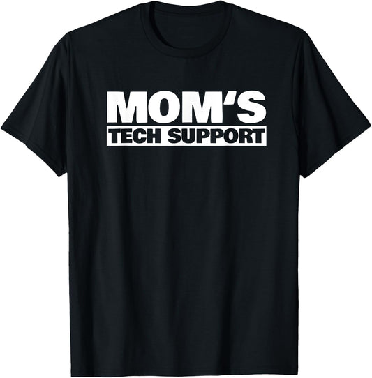 Mom's Tech Support T-Shirt - T-Shirt | Black