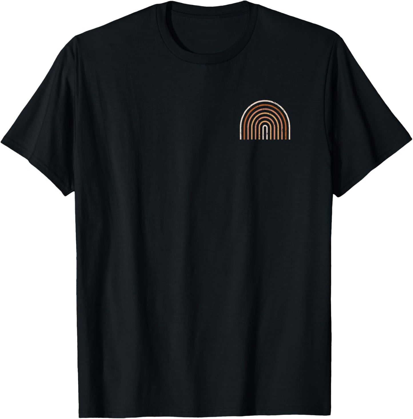 Boho Rainbow Art Abstract Colors Minimalist Graphic T-Shirt - T-Shirt | Black