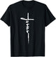 Jesus Christian Cross Art Cursive Inspiring Gift Men Women T-Shirt - T-Shirt | Black