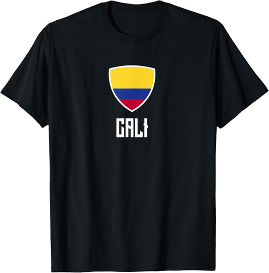 Cali Colombian Flag Roots Heritage Colombia T-Shirt - T-Shirt | Black