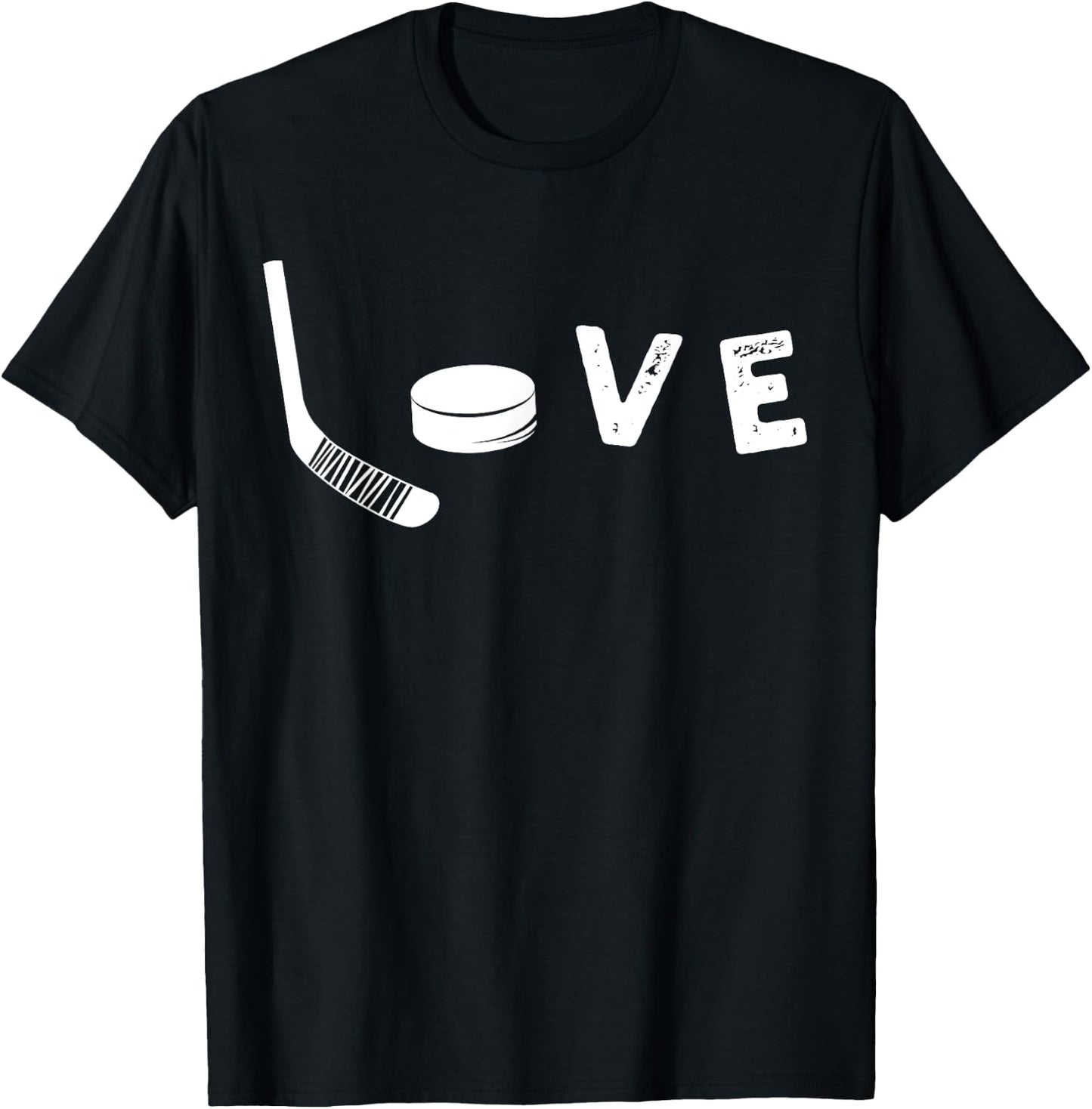 Love Ice Hockey , Valentine's Day Gift Hockey Lover T-Shirt - T-Shirt | Black