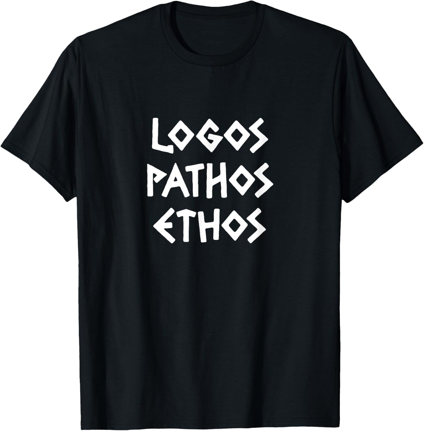 Logos Pathos Ethos - greek rhetoric triangle T-Shirt - T-Shirt | Black