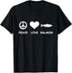 Peace Love Salmon Fishing T-Shirt - T-Shirt | Black