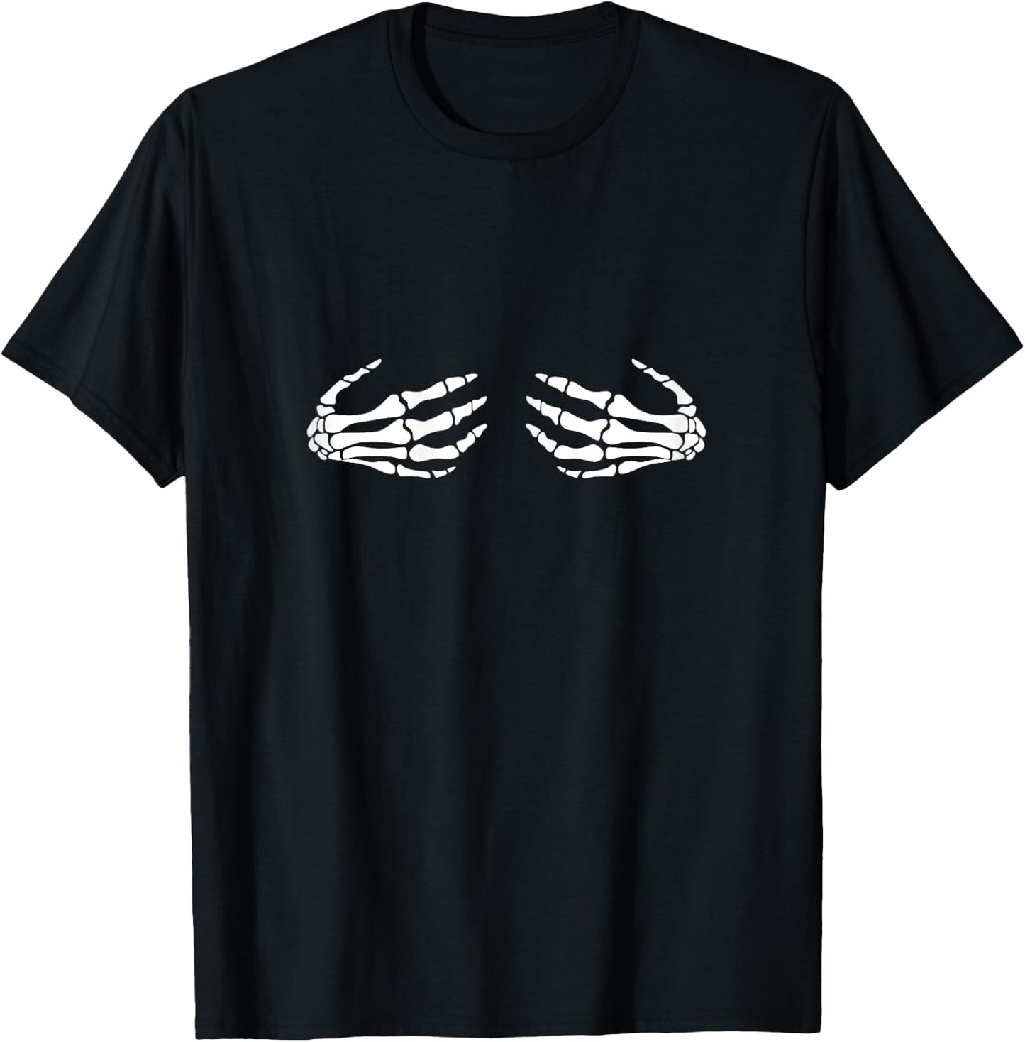 Funny Skeleton Skull Hand on chest T-Shirt - T-Shirt | Black