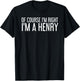 HENRY Gift Funny Surname Family Tree Birthday Reunion Idea T-Shirt - T-Shirt | Black