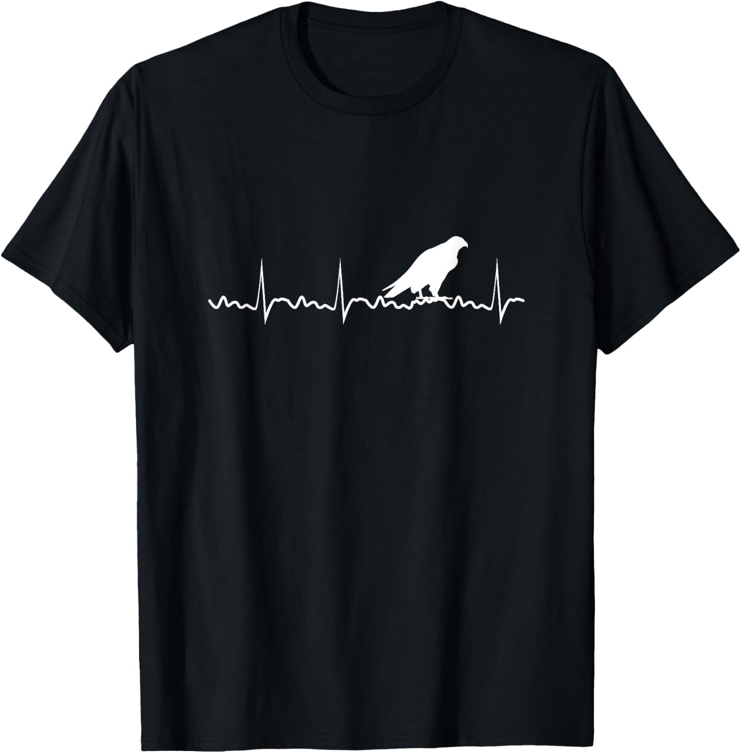 Peregrine Falcon Heartbeat Bird Falcon Animal T-Shirt - T-Shirt | Black