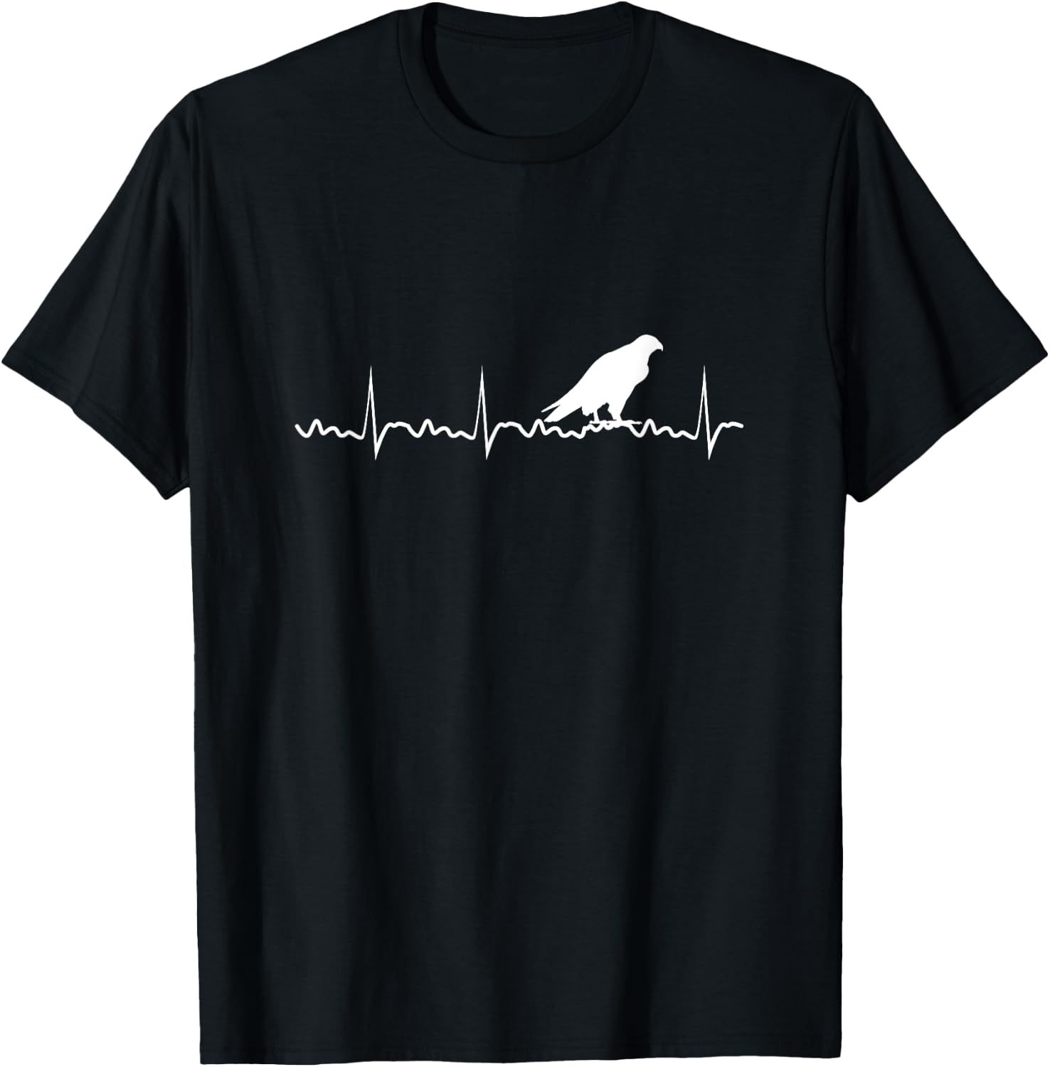 Peregrine Falcon Heartbeat Bird Falcon Animal T-Shirt - T-Shirt | Black