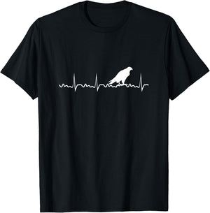 Peregrine Falcon Heartbeat Bird Falcon Animal T-Shirt - T-Shirt | Black